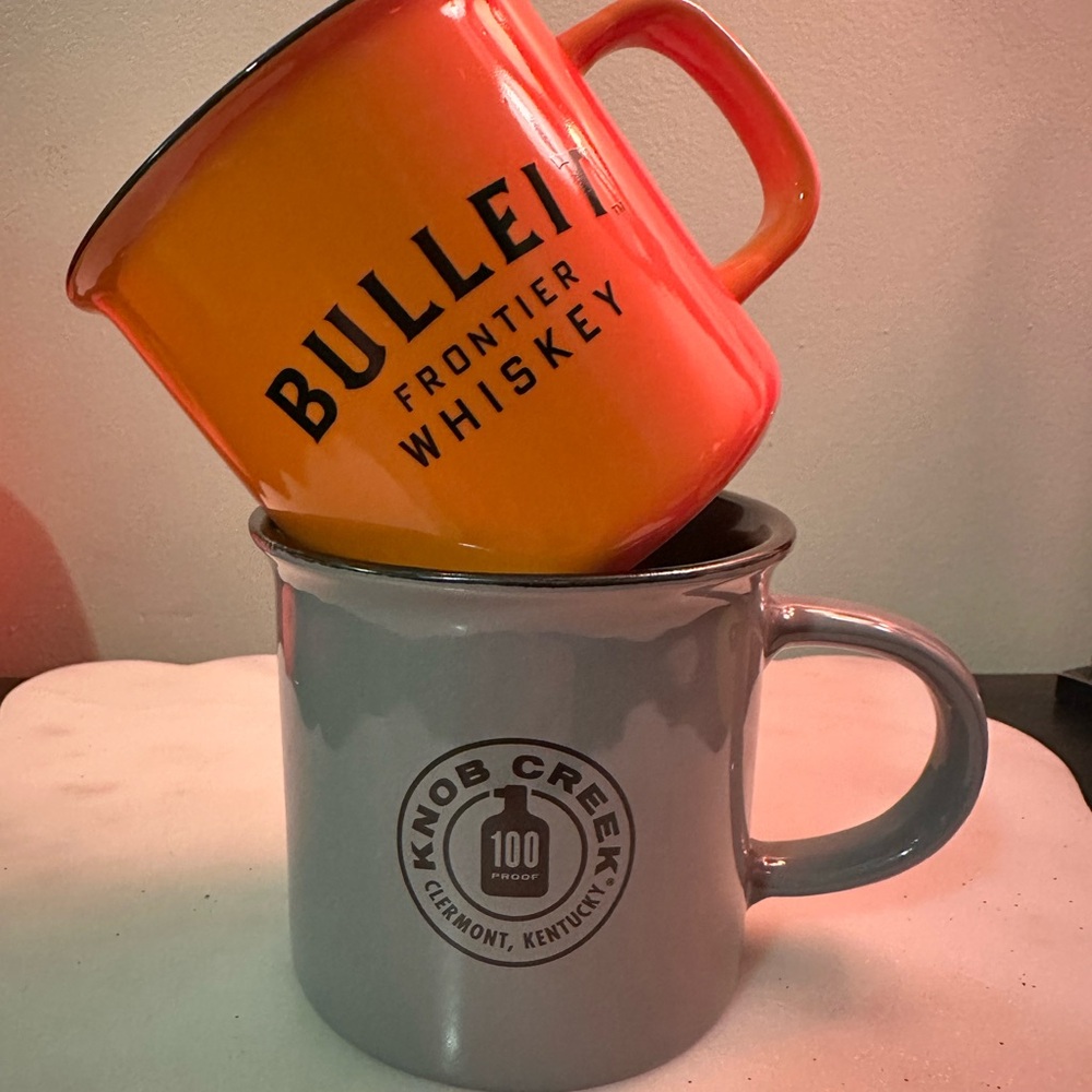 1 Knob Creek Mug and 1 Bulleit Whiskey Mug - Great Stocking Stuffers!